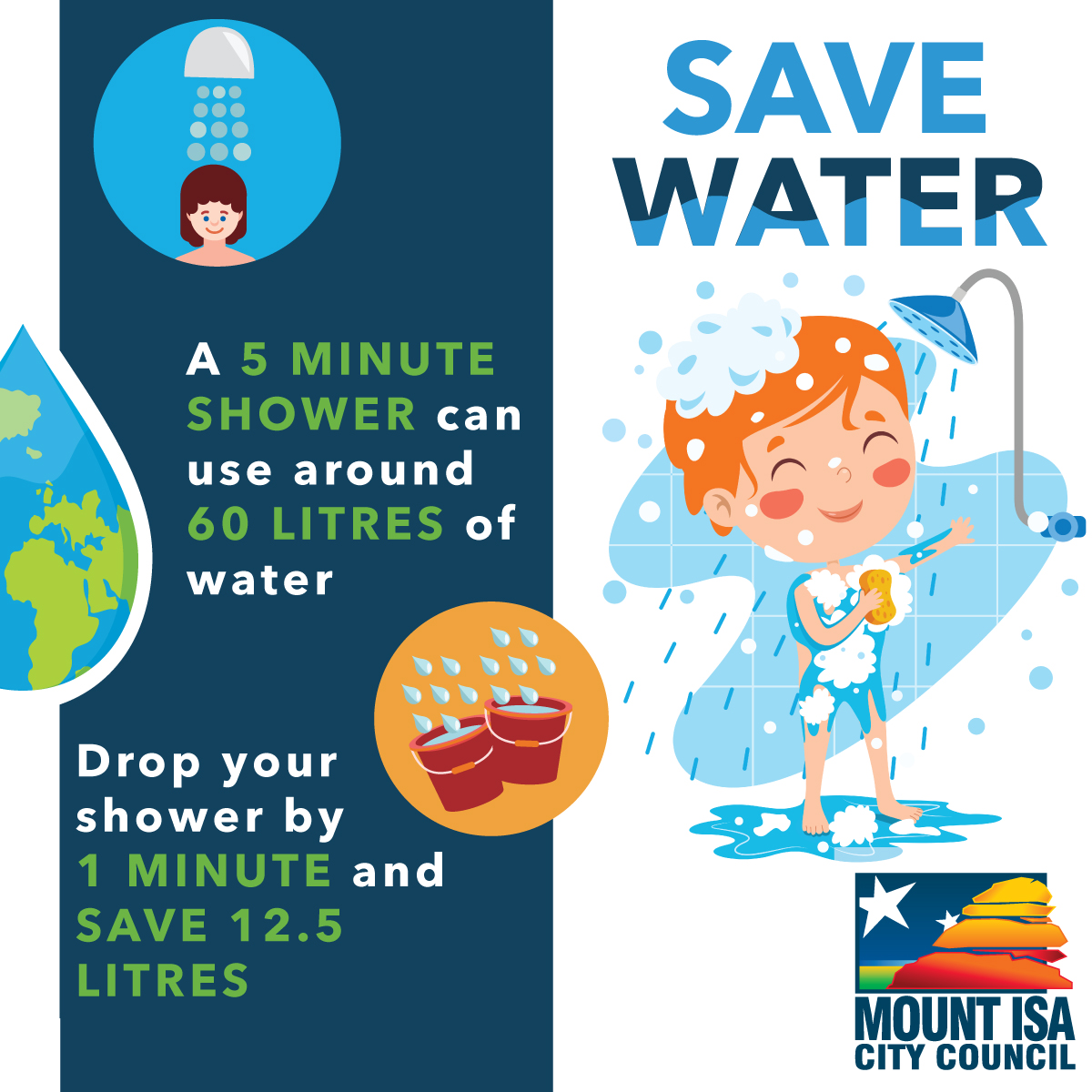 Save Water - Shorter Showers
