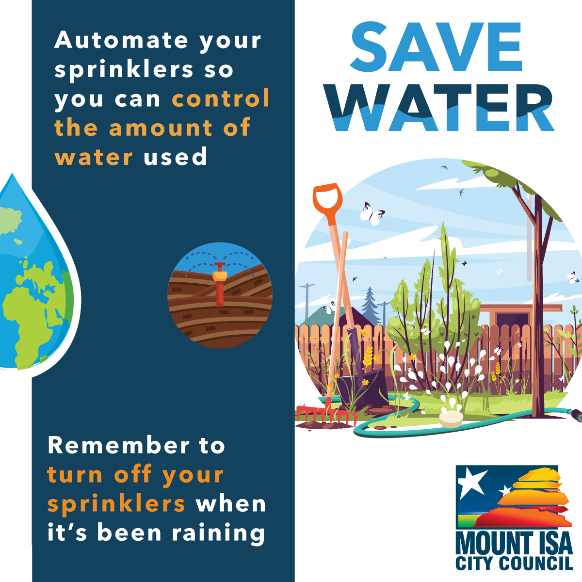 Save Water - Automatic Sprinklers